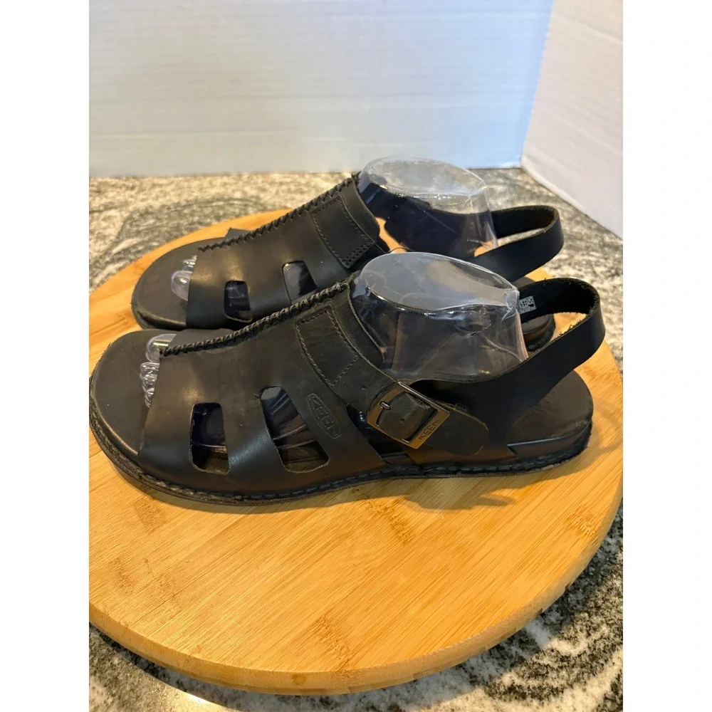 Keen black leather